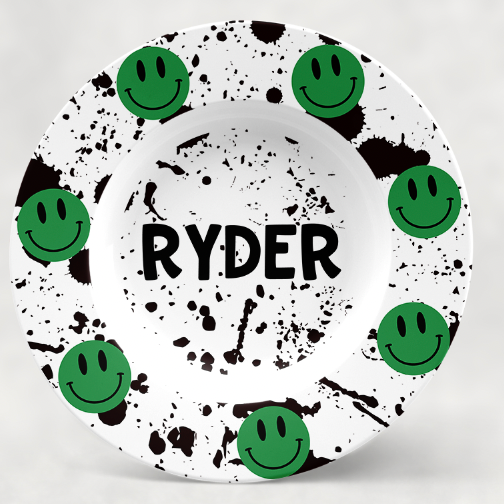 Personalized Bowl | Green Emojis EM7