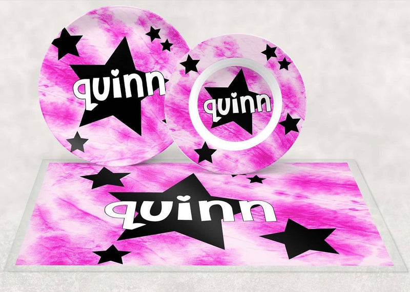 Personalized Bowl | Hot Pink w/ Stars ST1