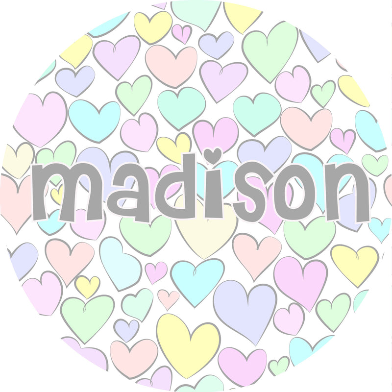 Personalized Plate | Pastel Hearts - H4