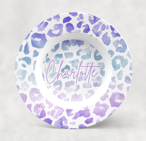 Personalized Bowl | Pastel Purple Cheetah