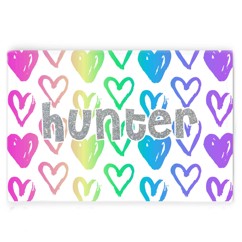 Personalized Placemat | Neon Hearts - H1