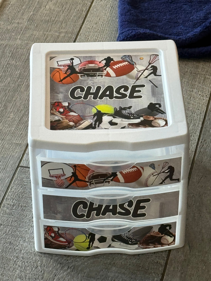 SALE | PERSONALIZED MINI DRAWERS CHASE SPORTS COLLAGE