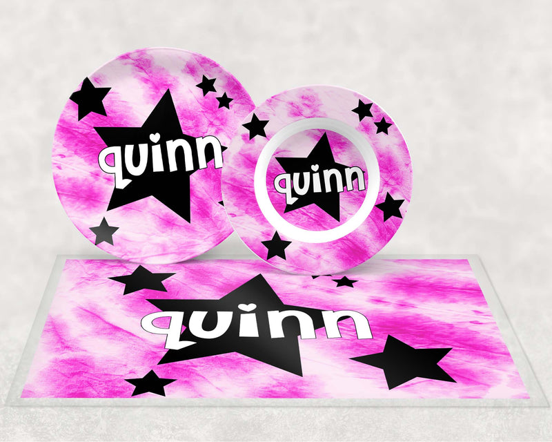Personalized Placemat | Hot Pink w/ Stars ST1