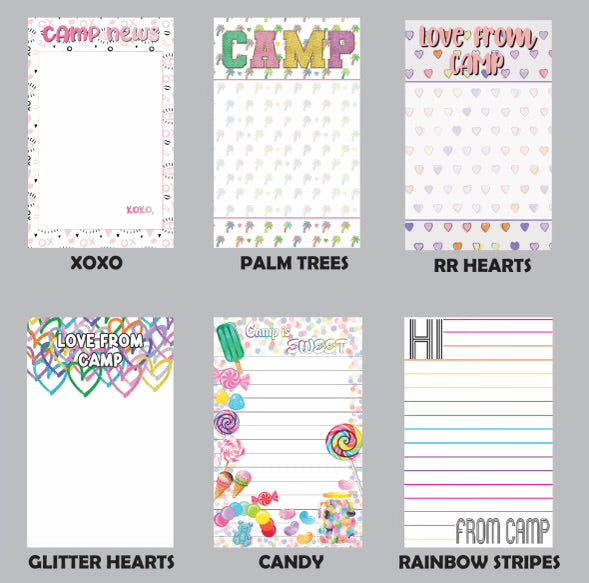 CAMP | FUN AND TRENDY STATIONERY | 20 SHEETS 10 ENVELOPES
