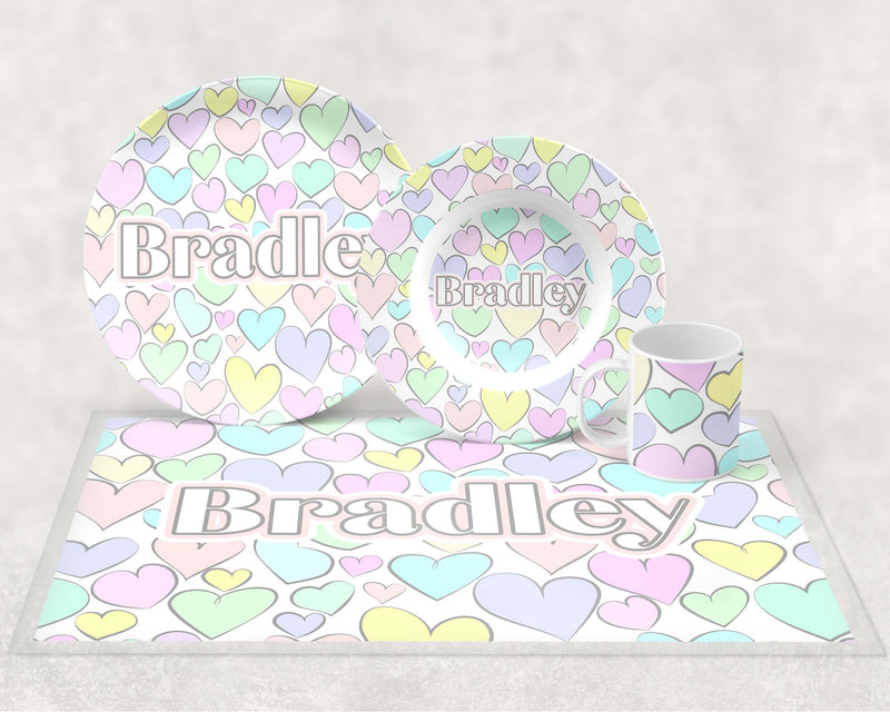 Personalized Placemat | Pastel Hearts - H4