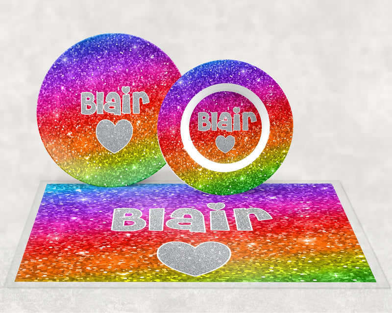 Personalized Placemat | Rainbow Sparkle