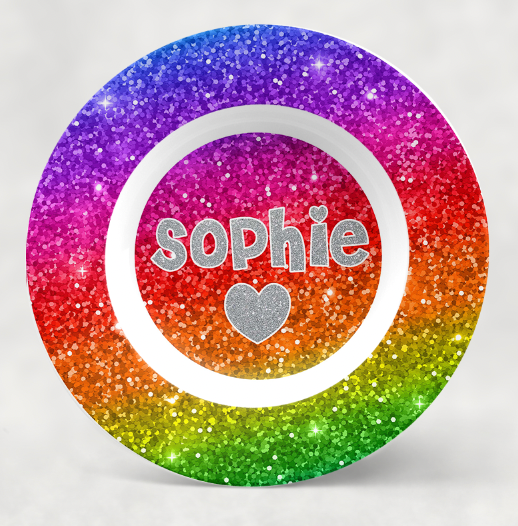 Personalized Bowl | Rainbow Sparkle