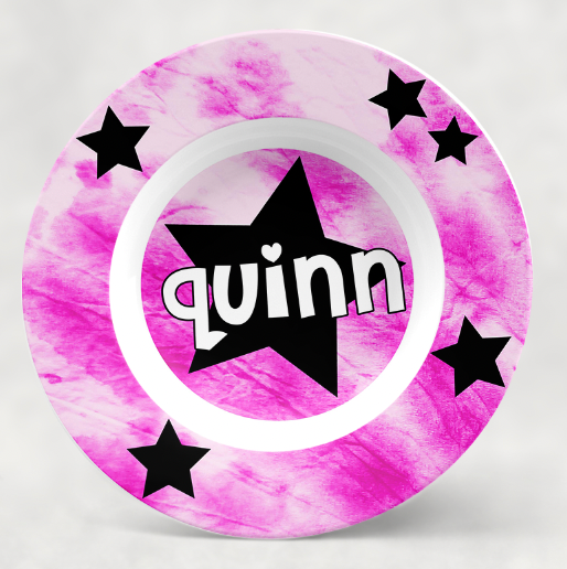 Personalized Bowl | Hot Pink w/ Stars
