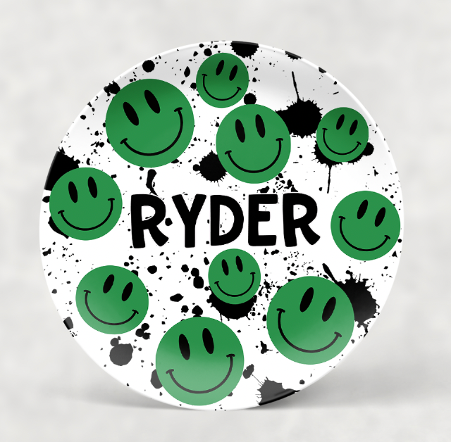 Personalized Plate| Green Emojis