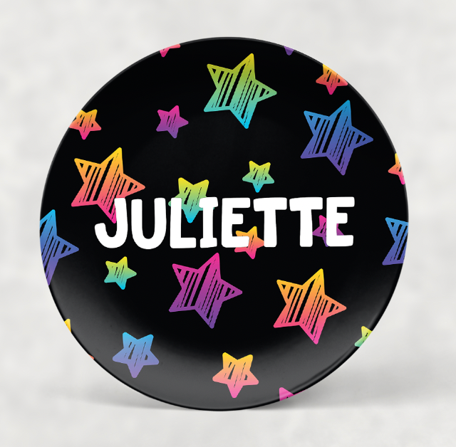 Personalized Plate| Neon Stars