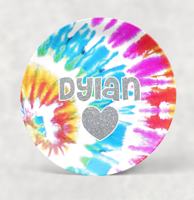 Personalized Plate | Primary Tie Dye