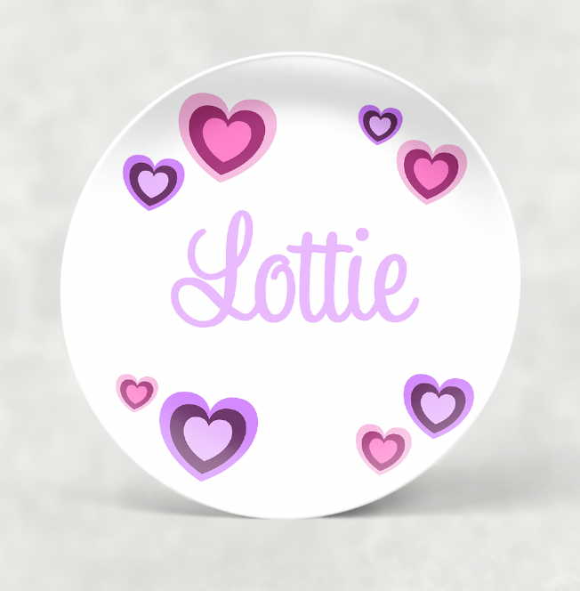 Personalized Plate| Power Puff Hearts H6