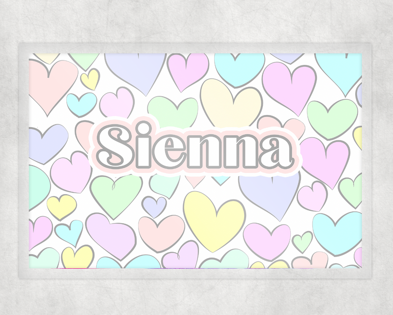 Personalized Placemat | Pastel Hearts