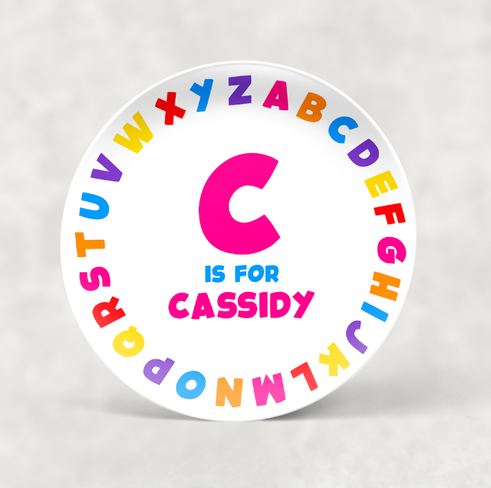 Personalized Plate | Pink Alphabet Plate