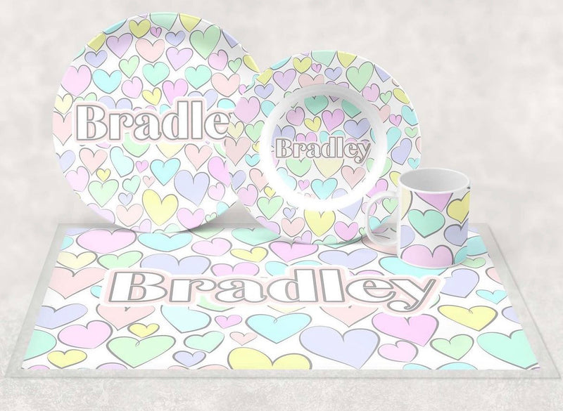Personalized Bowl | Pastel Hearts - H4