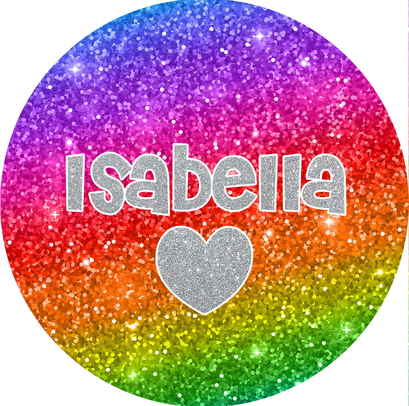 Personalized Plate| Rainbow Sparkle H13