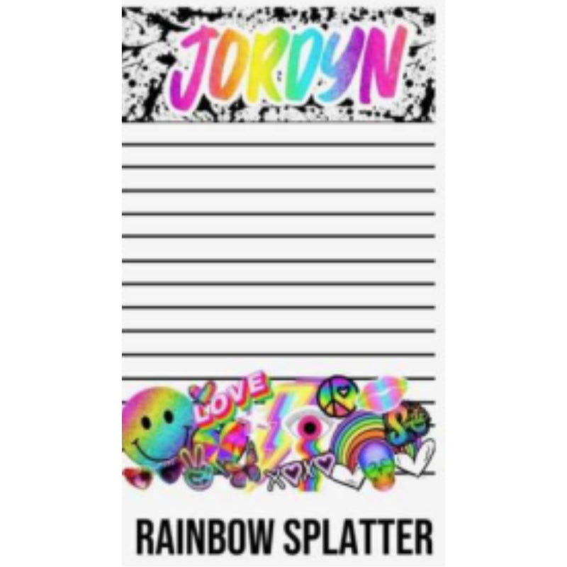 CAMP | PERSONALIZED RAINBOW SPLATTER STATIONERY | 50 SHEETS