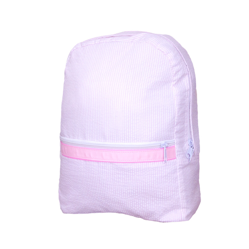 Medium Backpack | Pink Seersucker