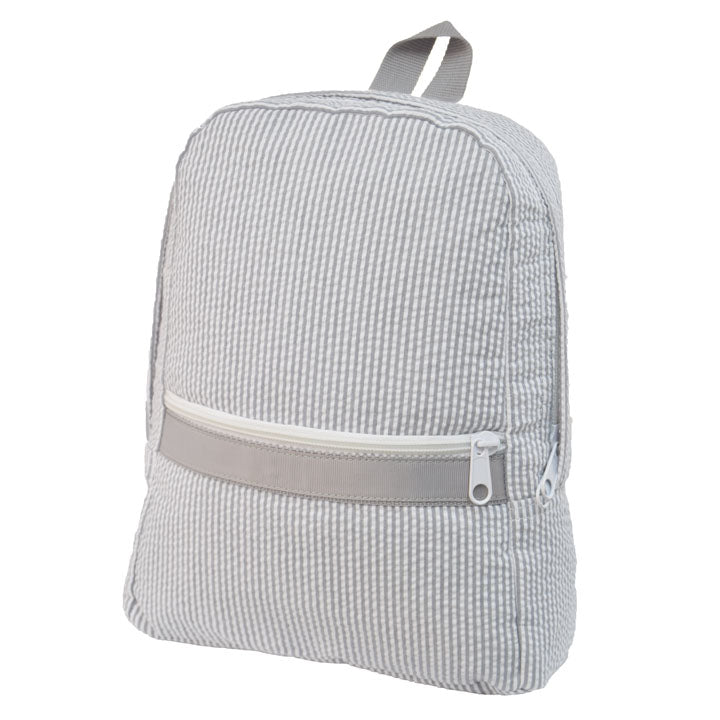 Small Backpack | Grey Seersucker