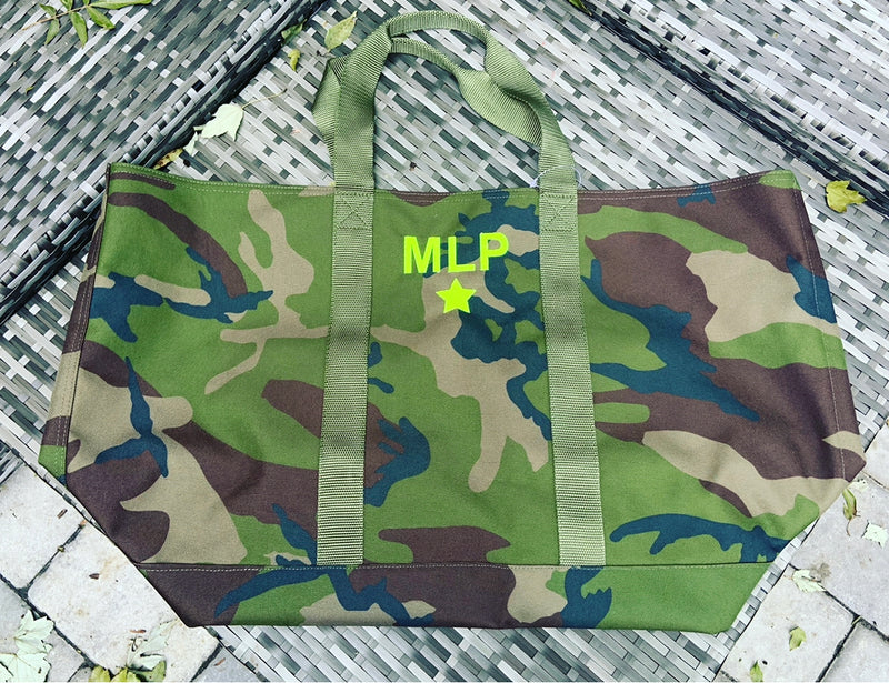 XL Tote Bag | Green Camo