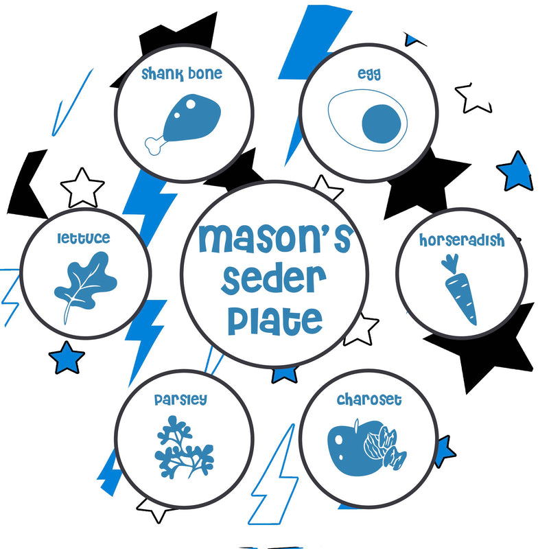 PASSOVER | STARS & BOLTS SEDER PLATE