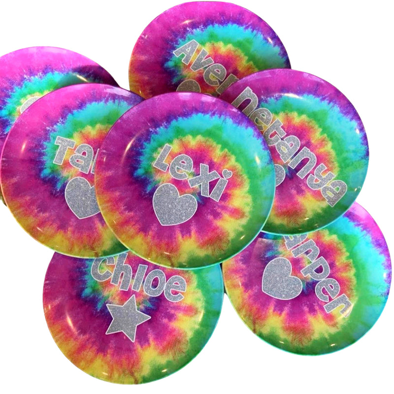 Personalized Plate | Rainbow Tie Dye