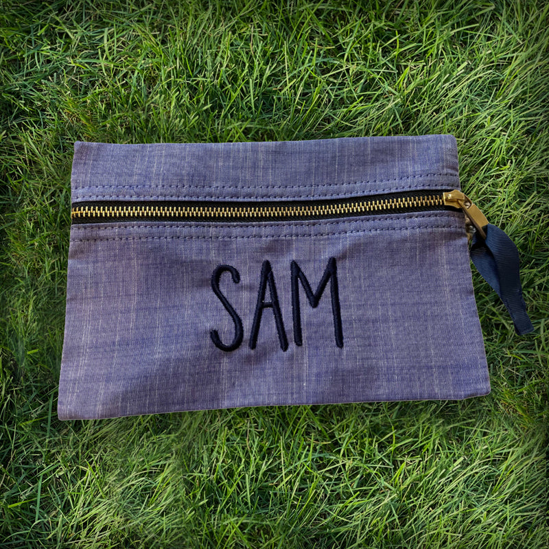 Zip Pouch | Blue Chambray