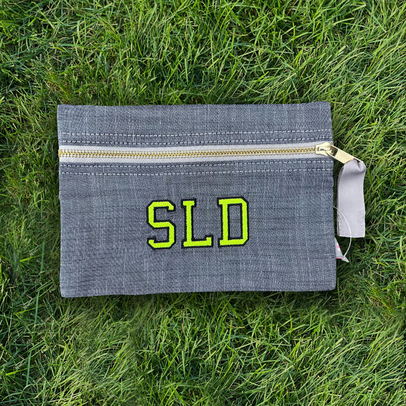 Zip Pouch | Grey Chambray