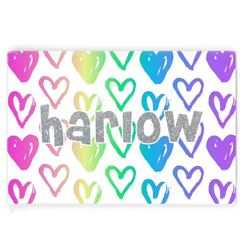 Personalized Placemat | Neon Hearts