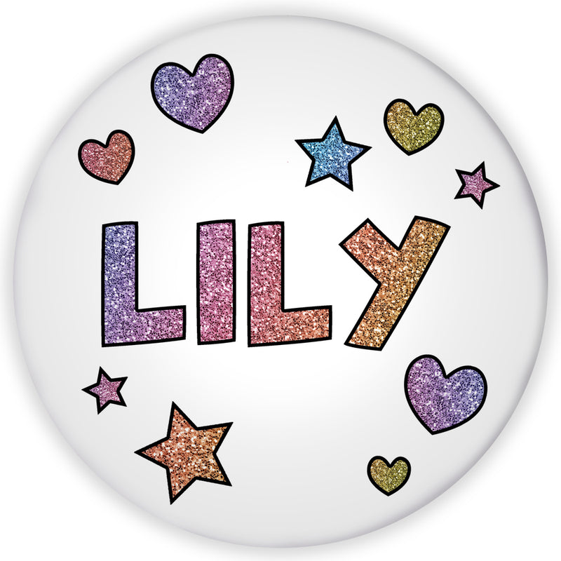 Personalized Plate | Sparkle Hearts & Stars - H2