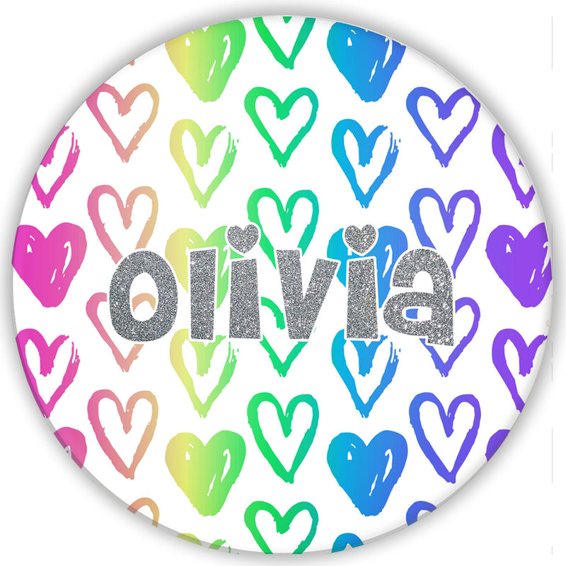 Personalized Plate | Neon Hearts - H1